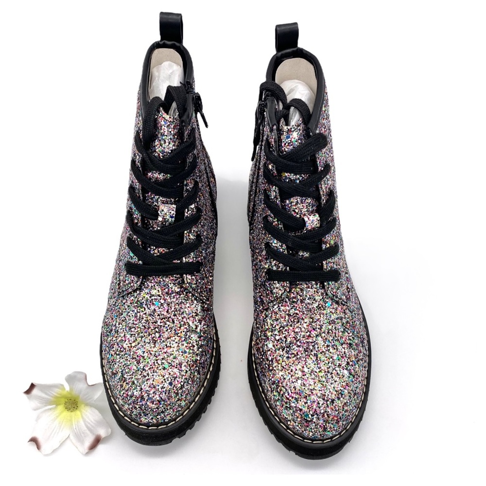 10. NIB Madden Girl Tory Multi-Glitter Combat Boot, 4 - Picture 5 of 12